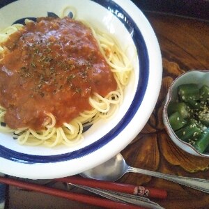 我が家のミートソースパスタ♪